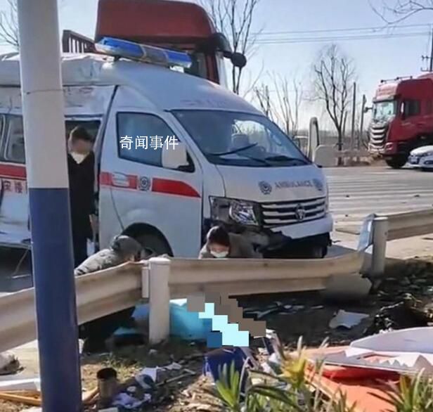 江蘇徐州一救護(hù)車和大貨車相撞 有人員傷亡