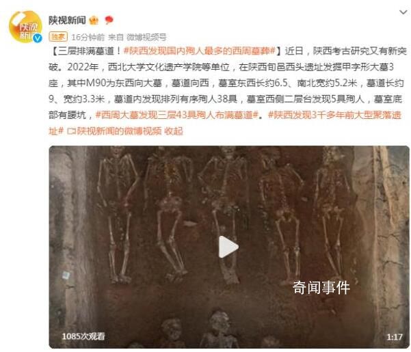陜西現聚落遺址 西周墓葬有43個殉人