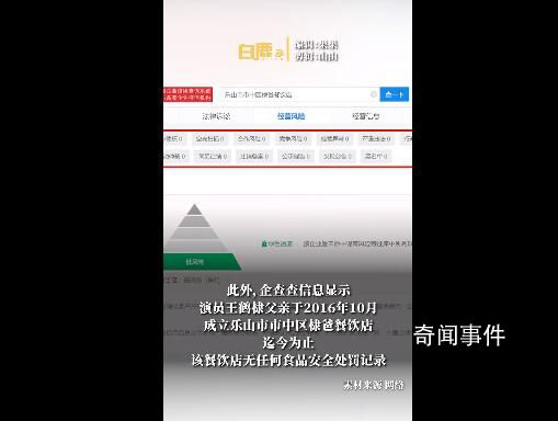 王鶴棣父親油炸店無行政處罰記錄 于2016年10月成立樂山市市中區(qū)棣爸餐飲店