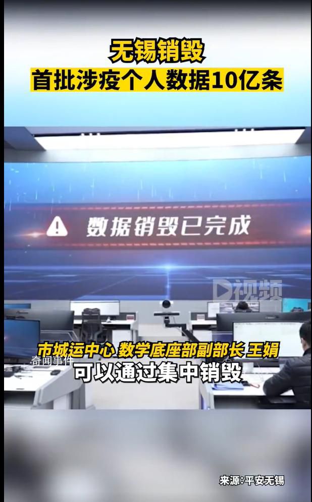 無(wú)錫銷(xiāo)毀首批涉疫個(gè)人數(shù)據(jù)10億條 邀請(qǐng)了第三方審計(jì)和公證處參與工作