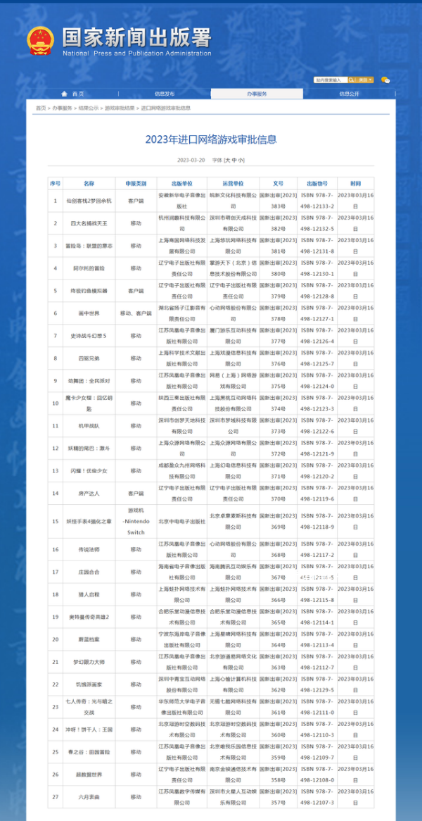 27款進(jìn)口網(wǎng)絡(luò)游戲獲批 一起看看有哪些游戲