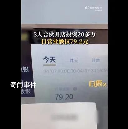 3年輕人20萬開店日營業(yè)額僅79元 已開業(yè)一個月
