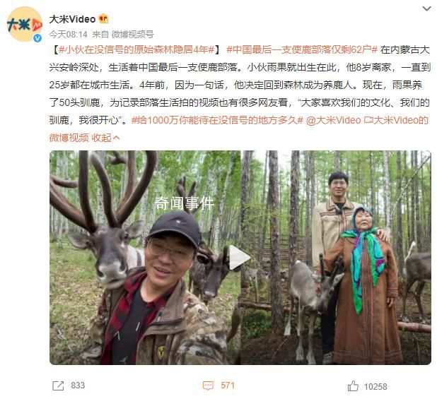 小伙在沒信號的原始森林隱居4年 成為養鹿人