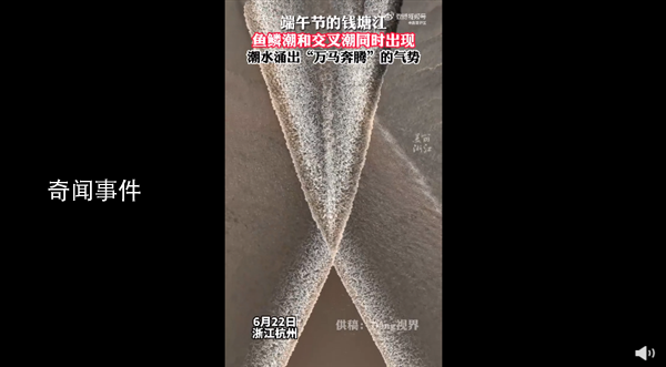 錢塘江魚鱗潮仿佛萬馬奔騰 氣勢(shì)磅礴