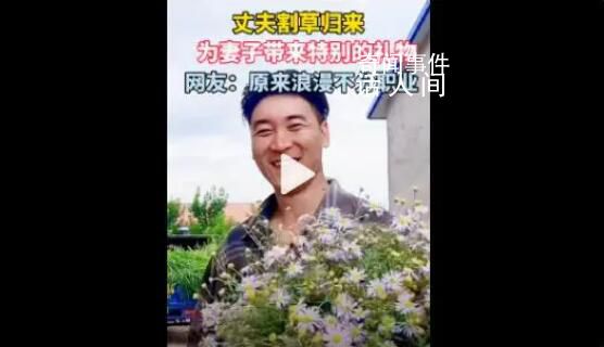 丈夫割草歸來采一大把野花送妻子 嫁給愛情的樣子真美