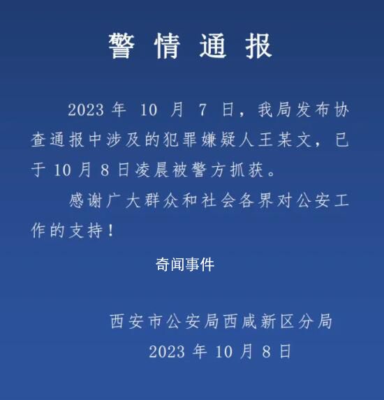 西安重大刑案嫌犯被抓 犯罪嫌疑人已于當(dāng)日凌晨被警方抓獲