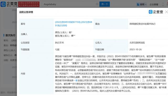 楊穎申請對娛記朱皮強制執行