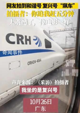 網友拍到和諧號和復興號“飆車”