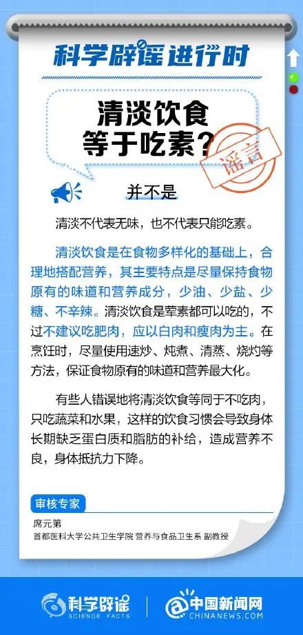 清淡飲食等于吃素?清淡不代表無味