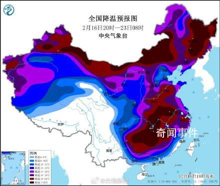 全國降溫預(yù)報(bào)圖變深紅色了